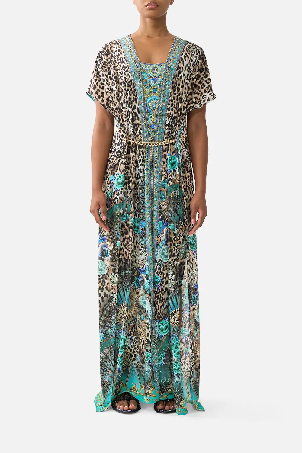 Front Split Beach Maxi Dress with Chain
