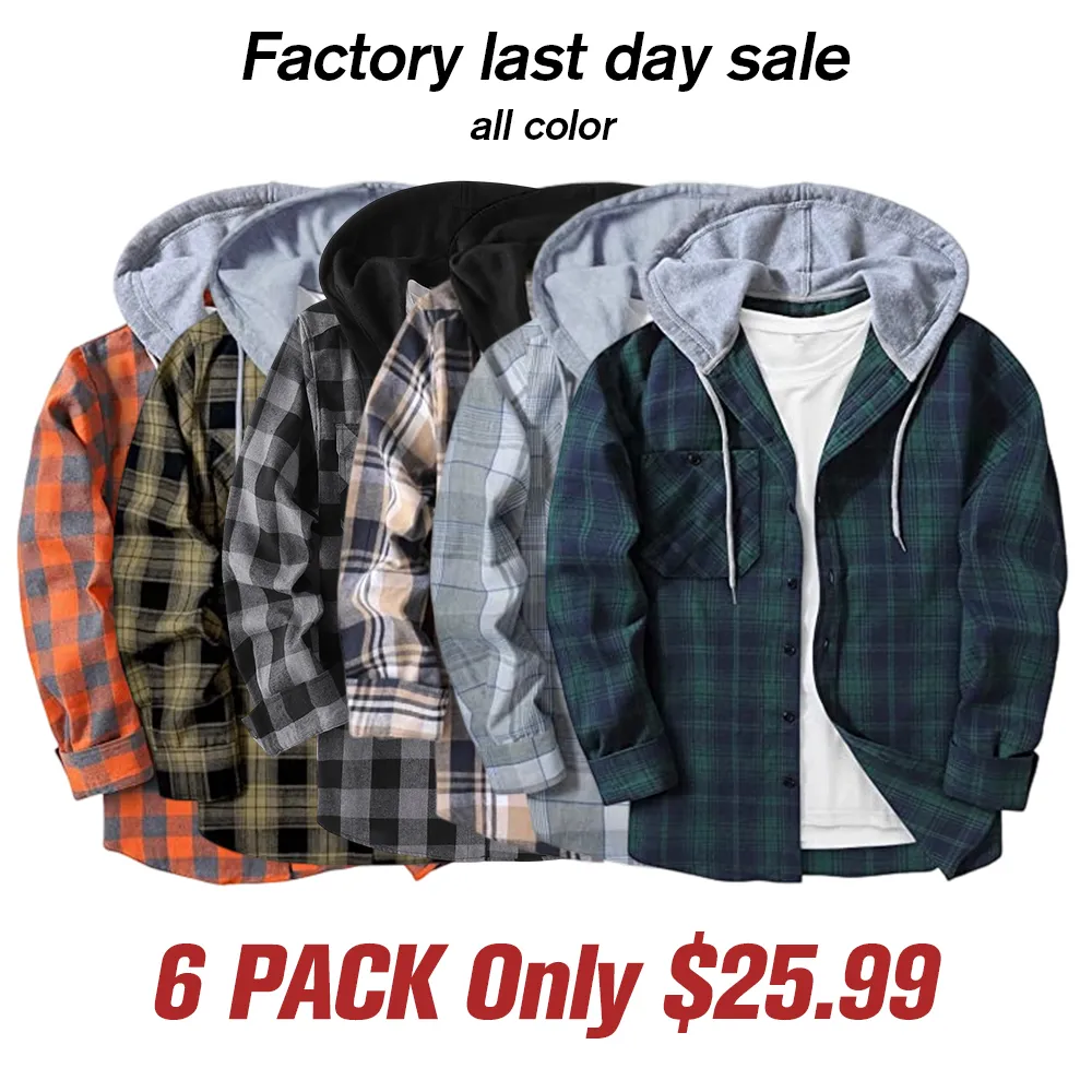 Men Plaid Long Sleeve Flannel Jacket