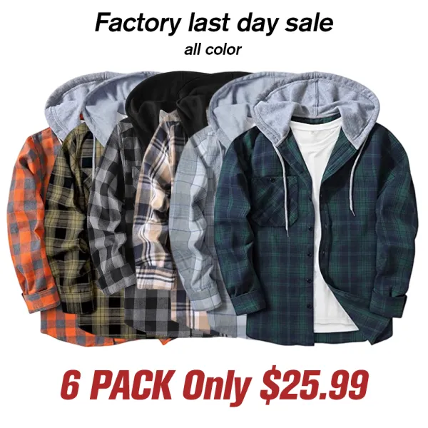 Men Plaid Long Sleeve Flannel Jacket