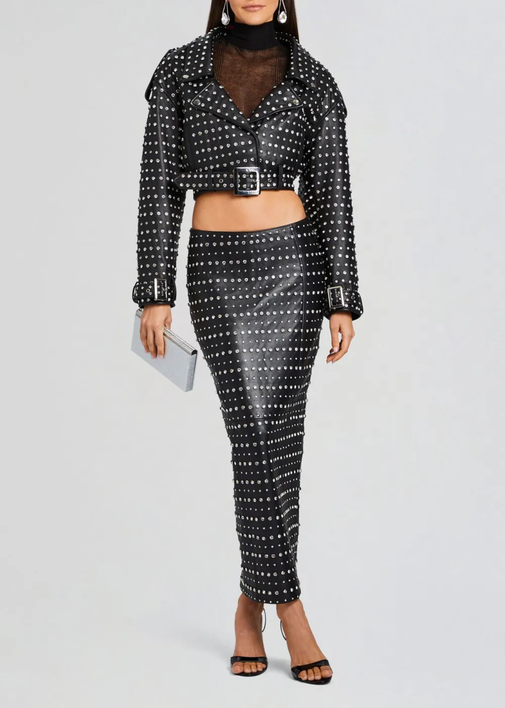 Mora Embellished Leather Jacket