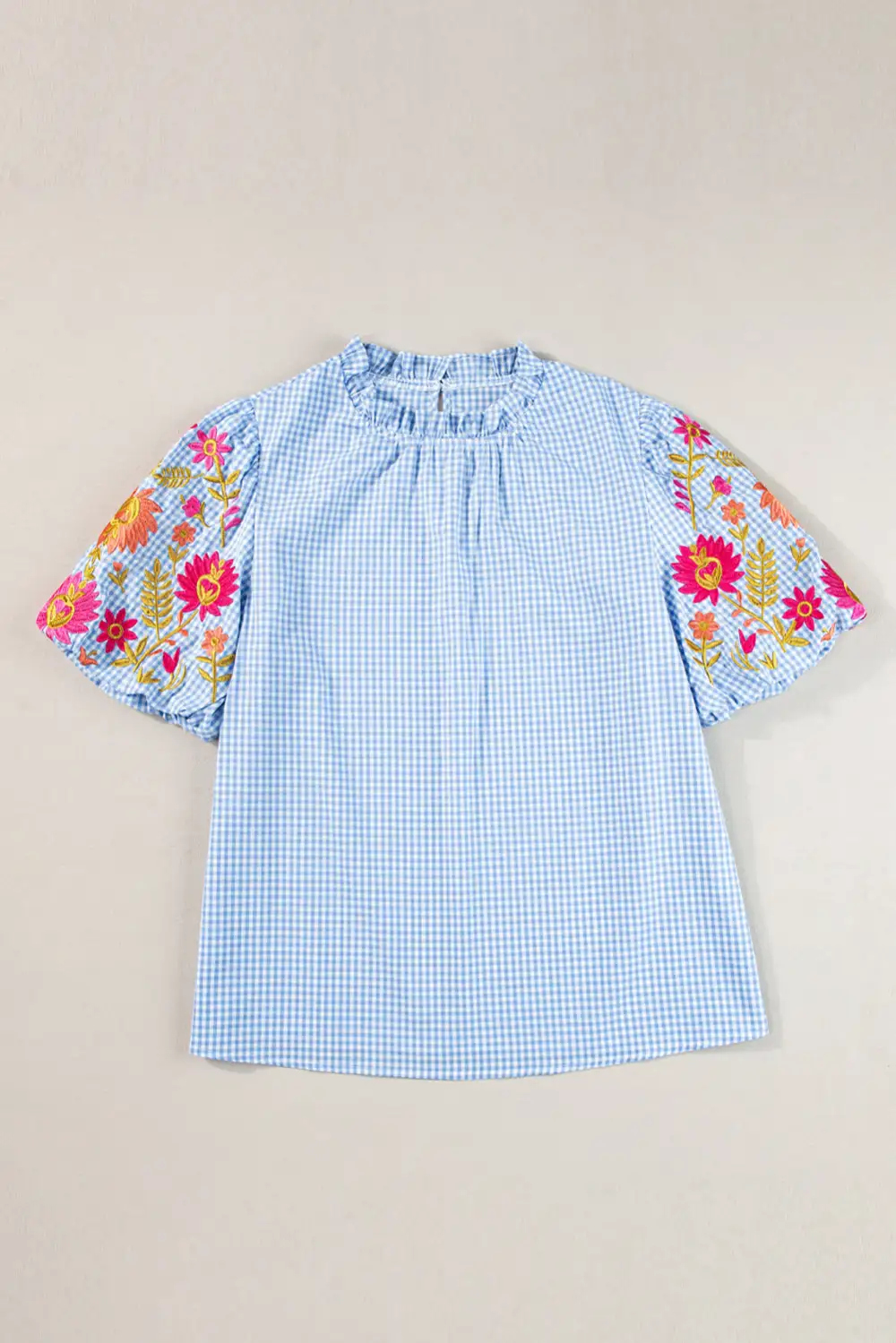 Soft Embroidered V-Neck Blouse
