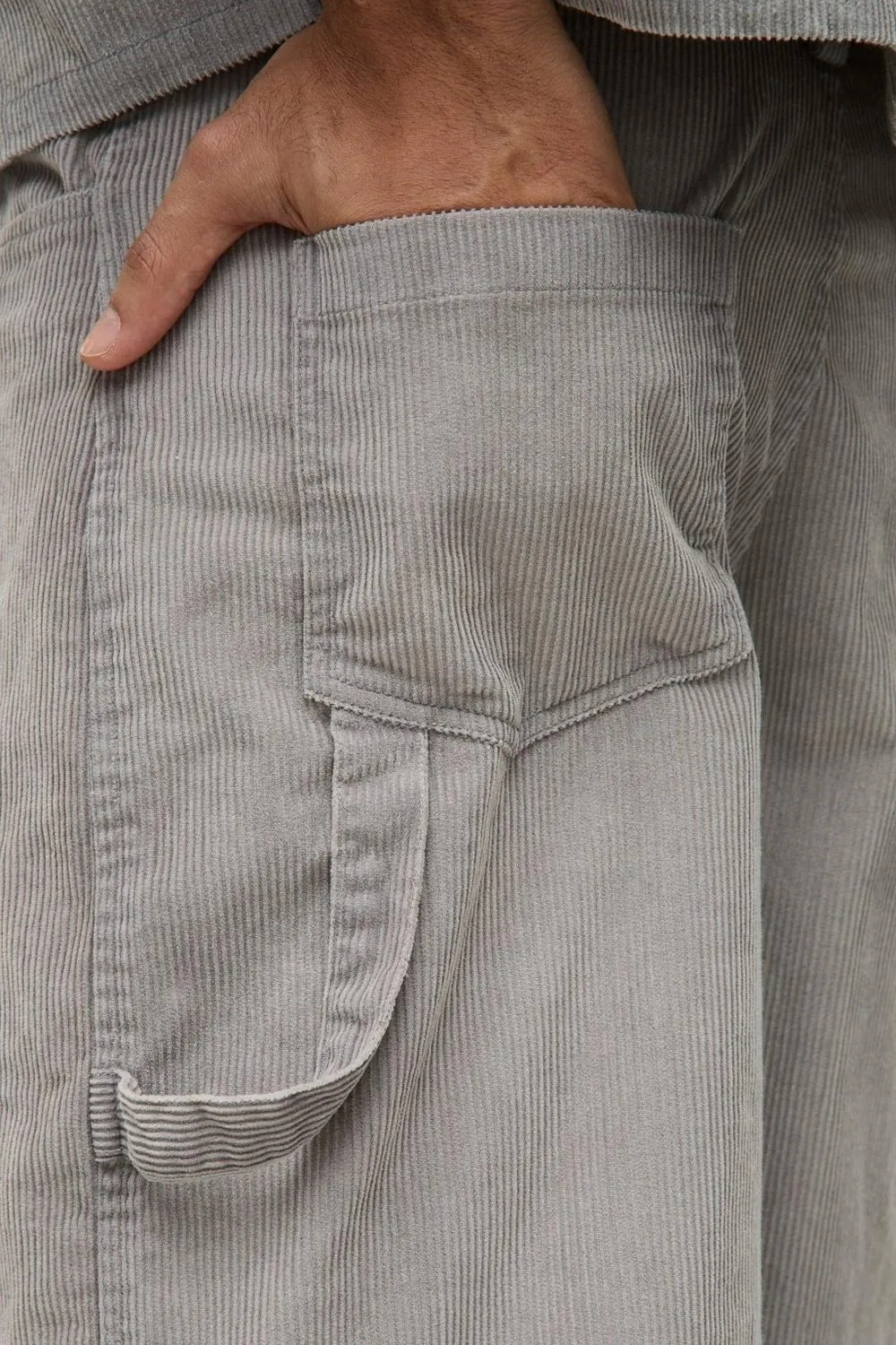 Acid Wash Carpenter Corduroy Jorts Spring And Summer