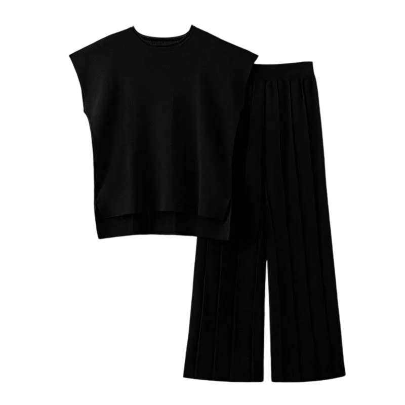 6PACK/9PACK-Knit Pullover Tops High Waisted Pants Outfits