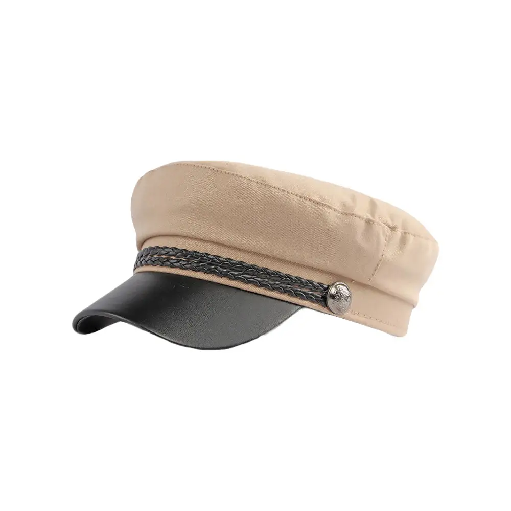 Cotton Faux Leather Sun Visor