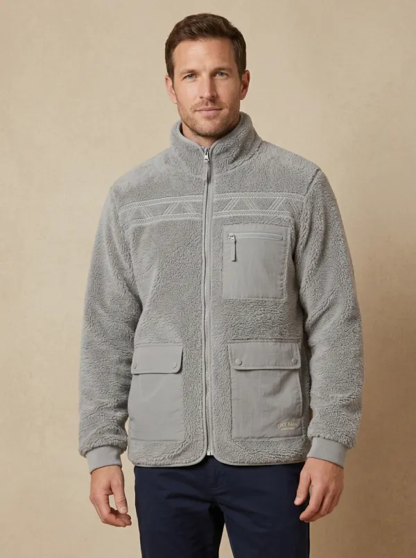 Geometric Fleece Jacket