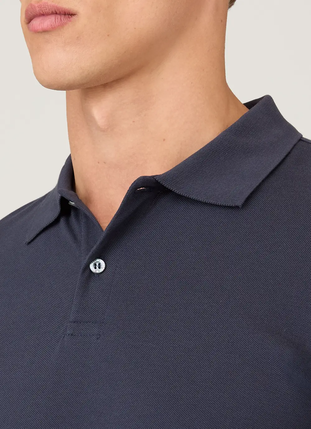 Polished Everyday Slim Fit Cotton Pique Long Sleeve Polo Shirt