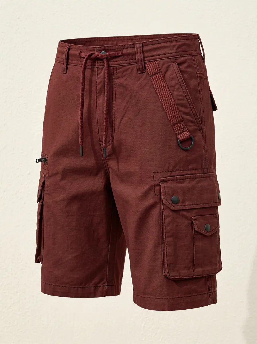 Men's Tactical Outdoor Olive Green Multi-Pocket Cargo Shorts
