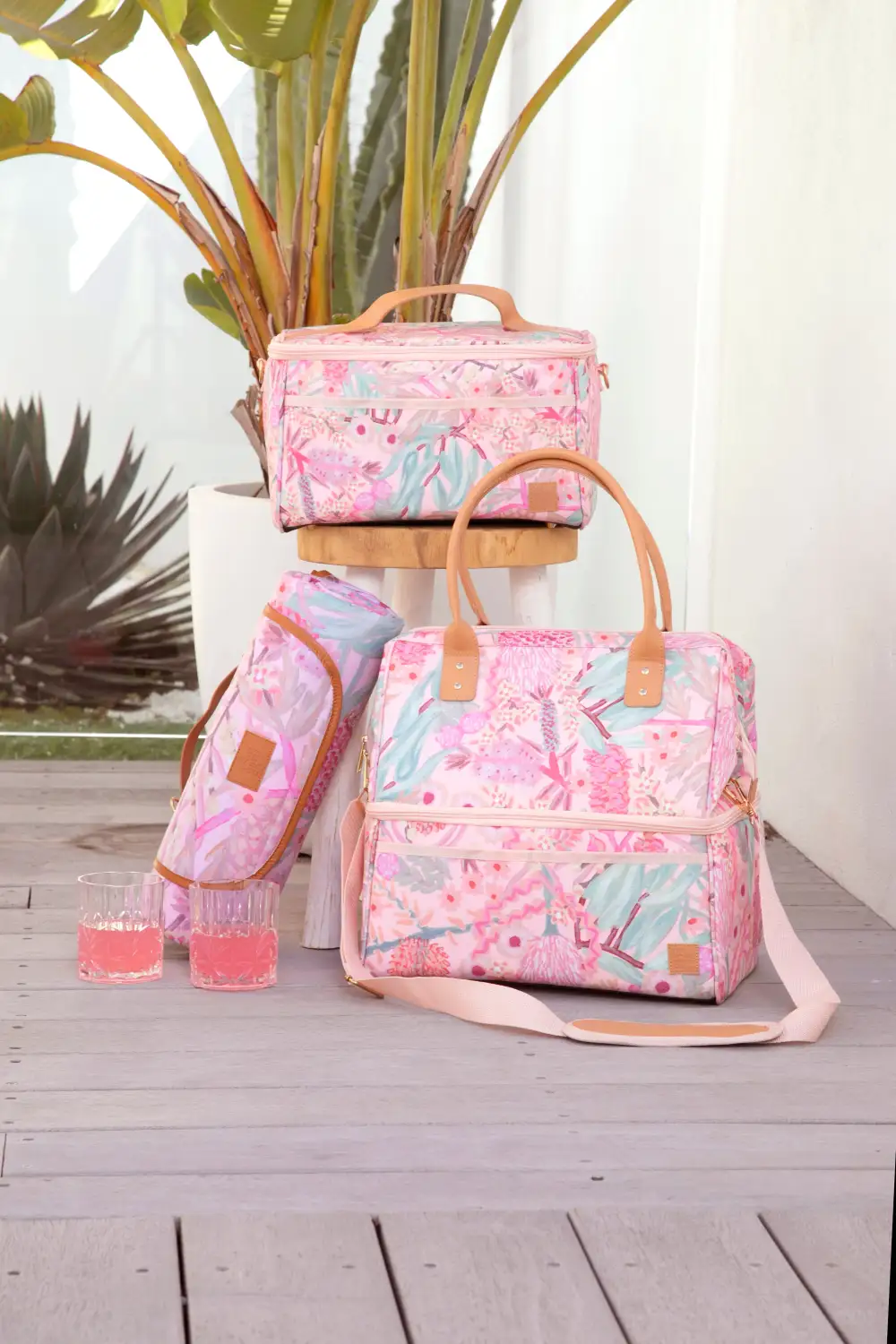 Floral Carry Cooler Bag For Outings