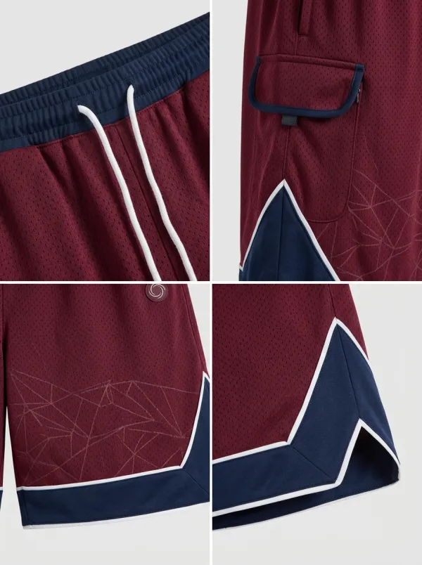 Modern Geometric Pattern Activewear Men's Basketball Shorts