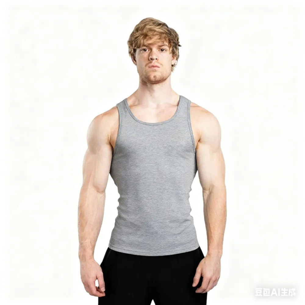 Men's Tank Top Scoop Neck Knit Gym Workout Muscle Tank Undershirt Sleeveless Shirts