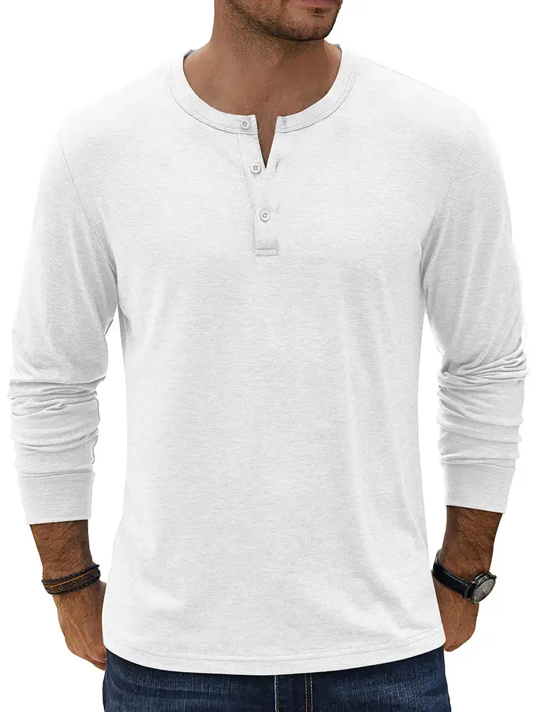 Classic Lightweight Stretch Henley Tee T-Shirt