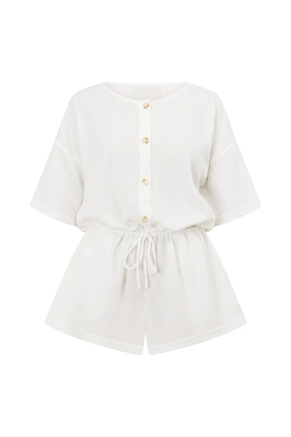 Loose Fit Button Up Short Romper