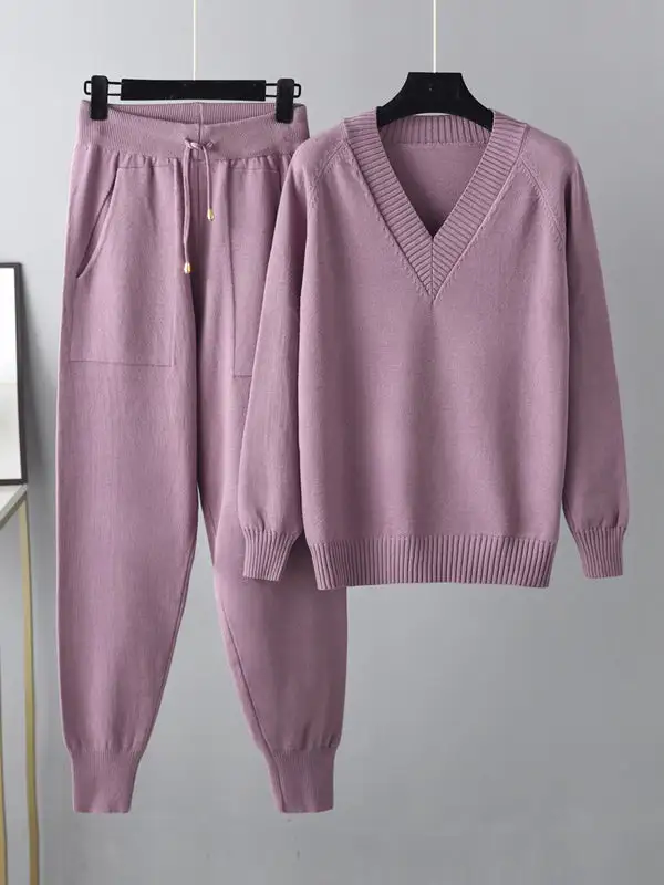 Relaxed Harem Sweater And Pants Set