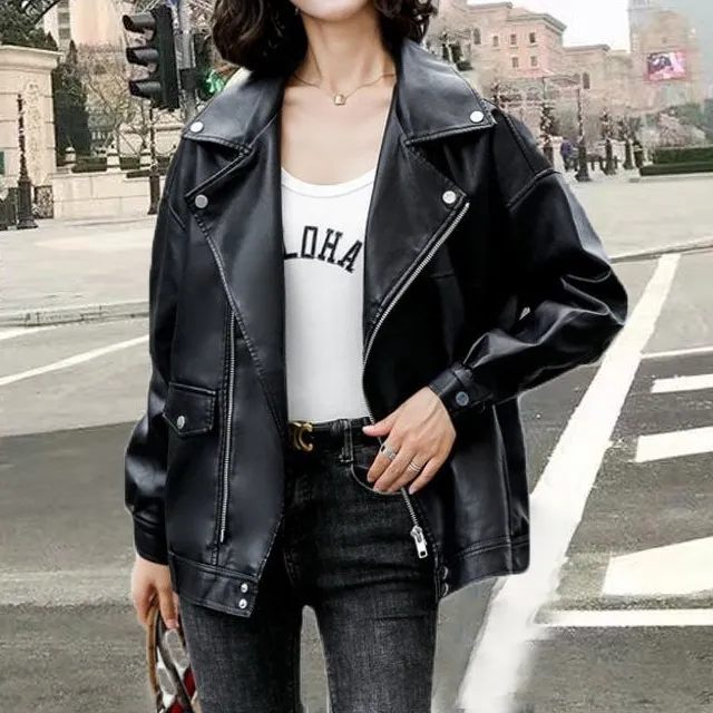 Moto Leather Casual Outerwear Jacket