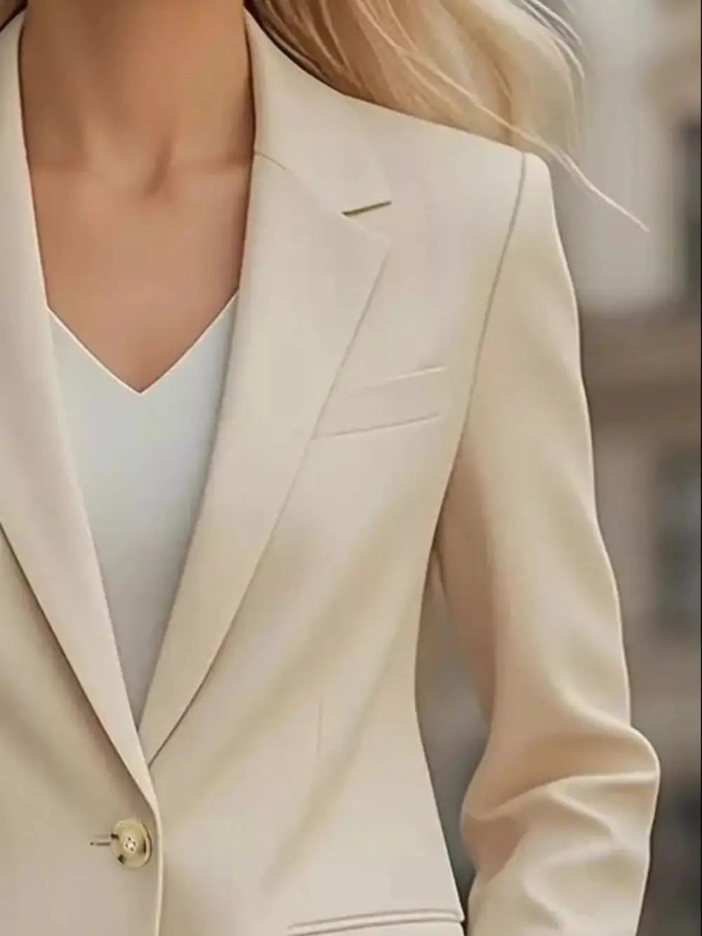 Unlined Lapel One Button Blazer