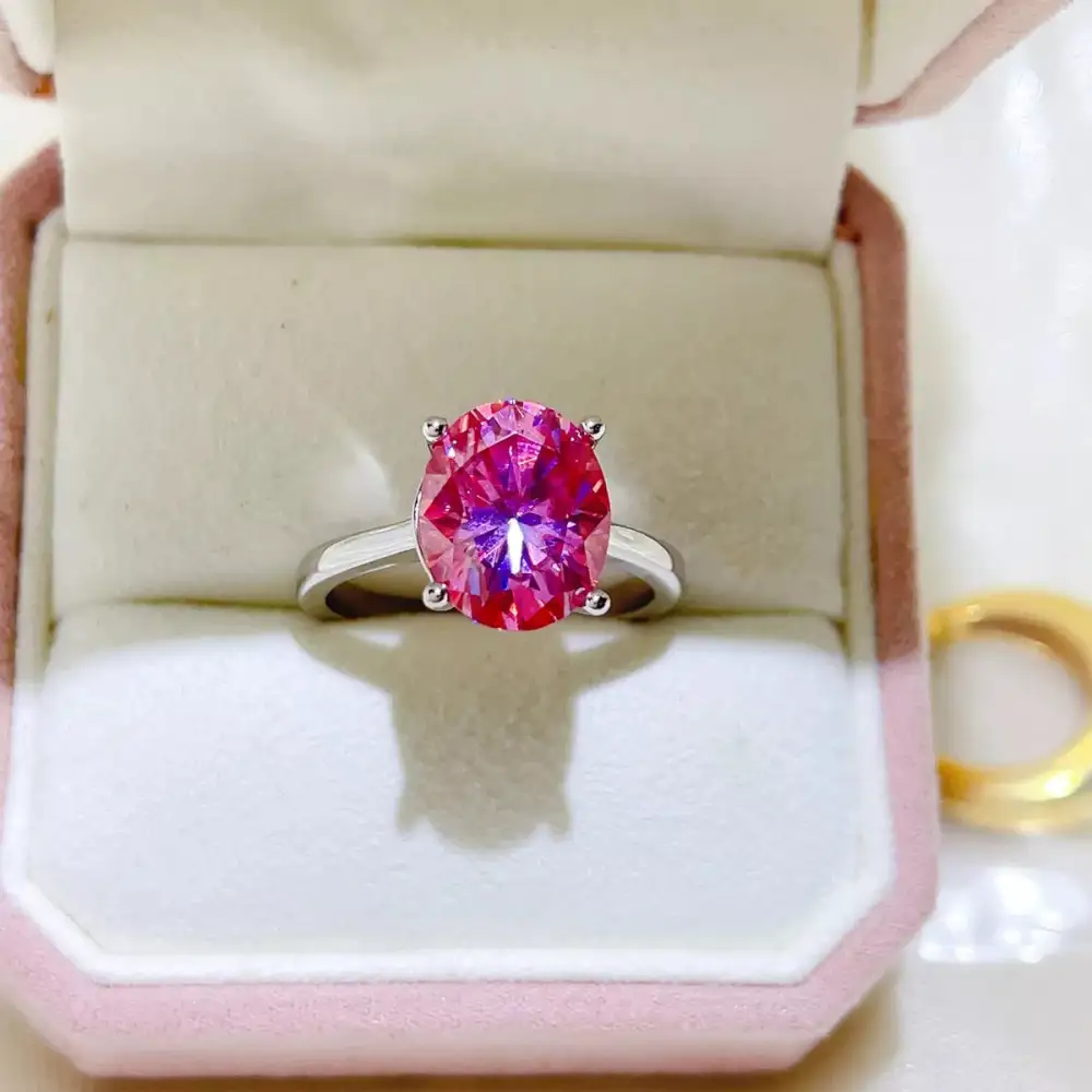 Sterling Silver Moissanite Modern Ring