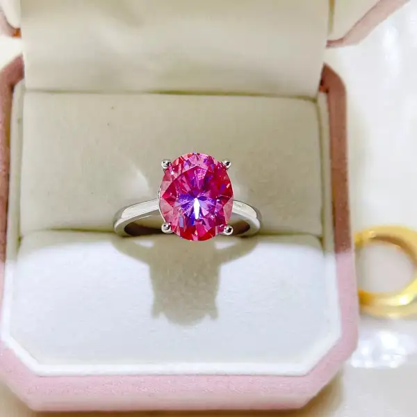 Sterling Silver Moissanite Modern Ring