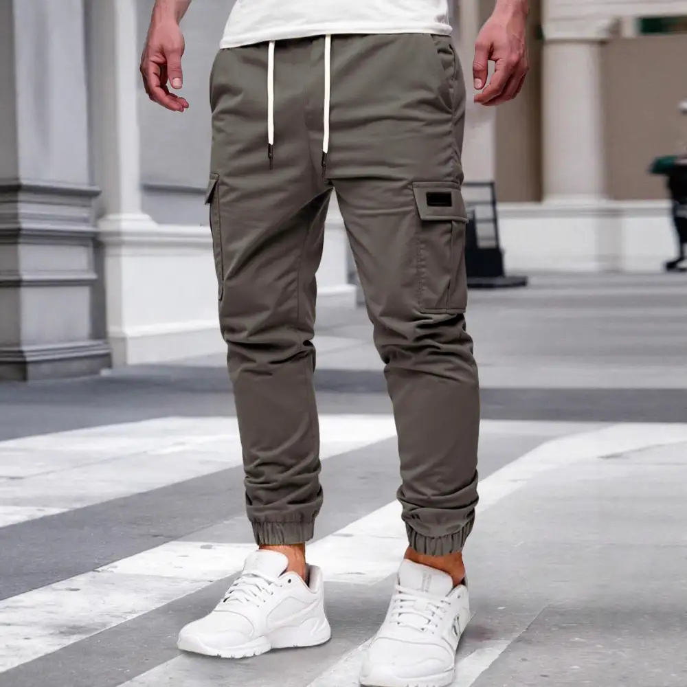 Men's  Tapered Cargo Pants Pockets Waist Leg