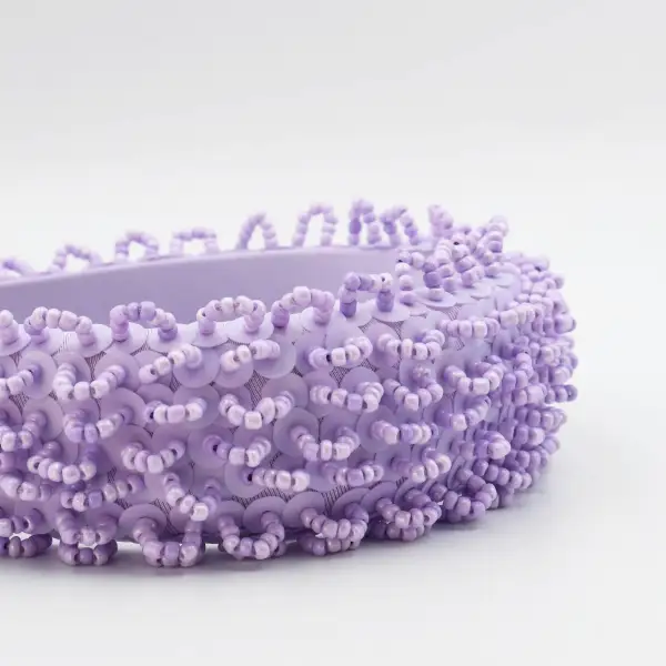 Wide Beaded Hair Headband