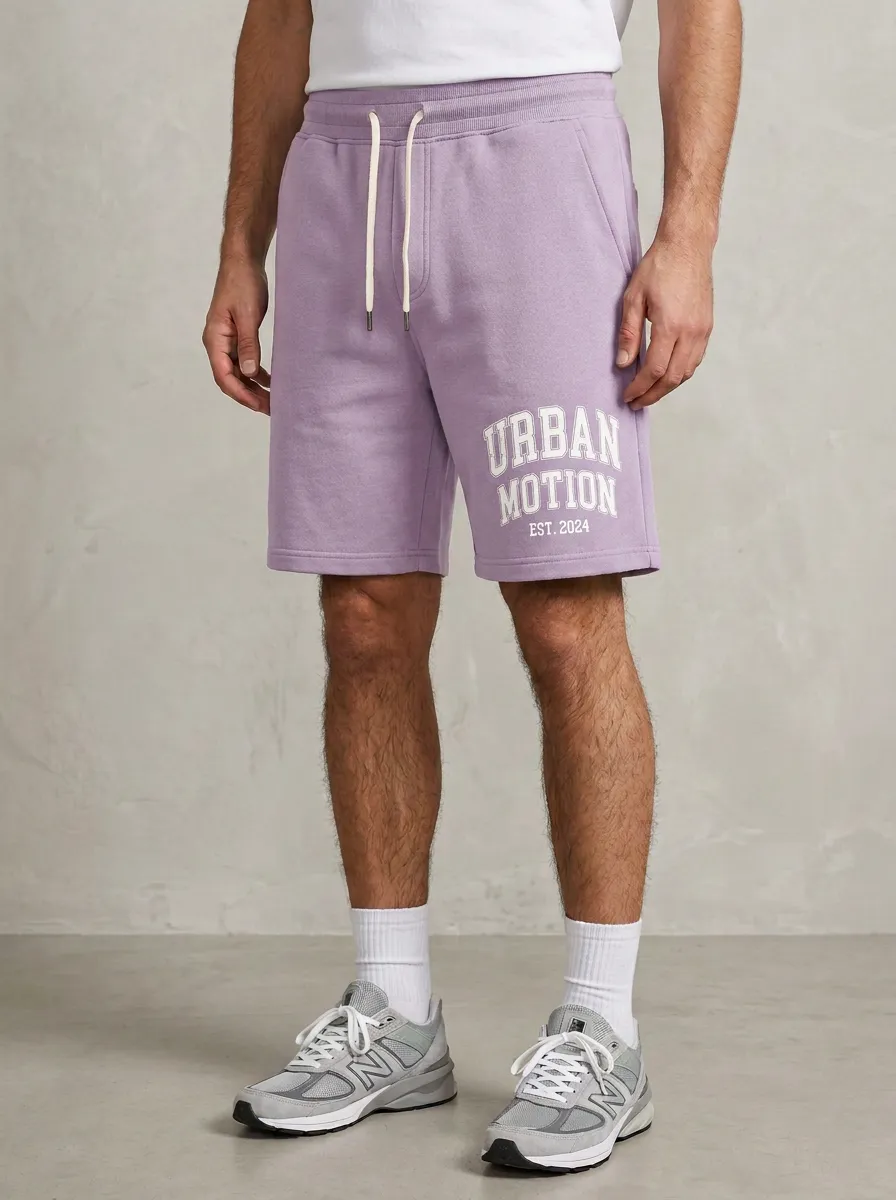Men's Varsity Letter Graphic Drawstring Athletic Printed Sweat Shorts