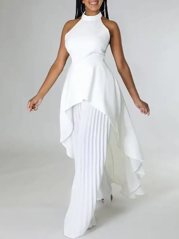 High Low Relaxed Open Back Top And Pants Set