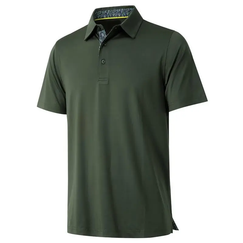Mens Casual Dry Fit Performance Designed Collared Golf Polo Shirts for Men Plus Size Tops