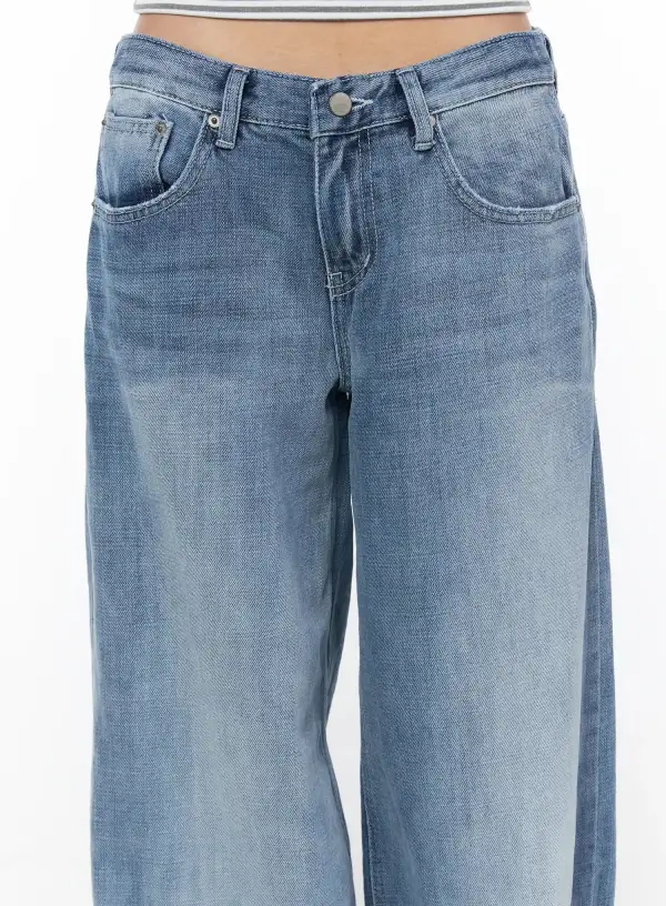 Wide-Fit Embroidered Wide Leg Jeans