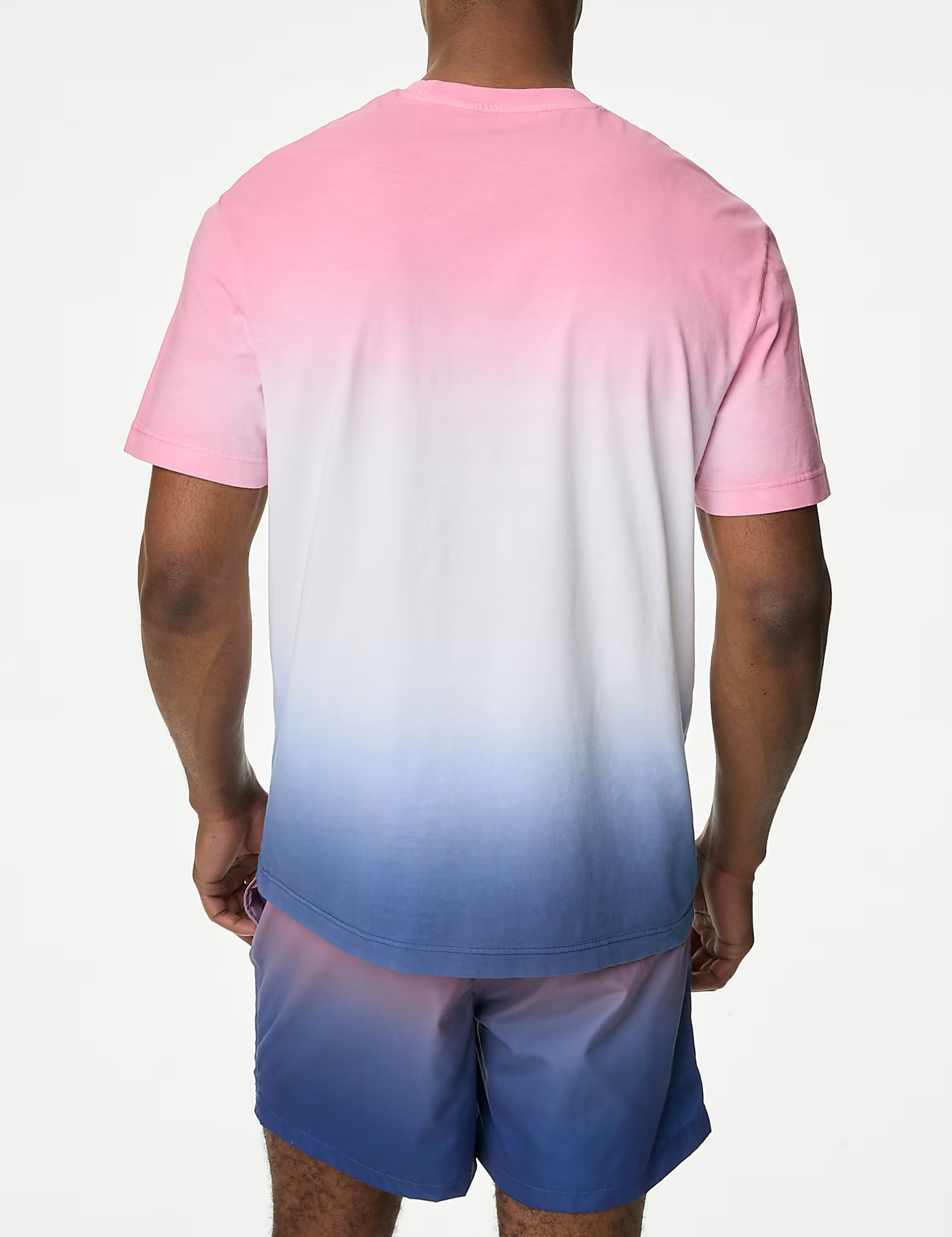Pink Blue Gradient Short Sleeve T-Shirt