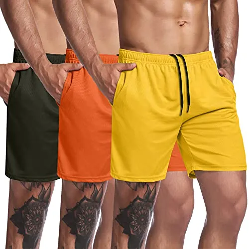 Triple Pack Workout Shorts With Pocket