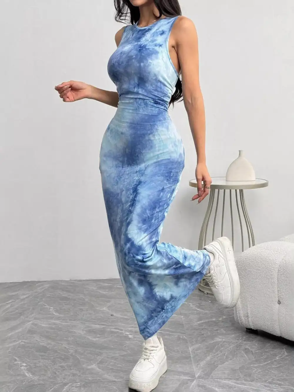 Tie Dye Bodycon Maxi Dress