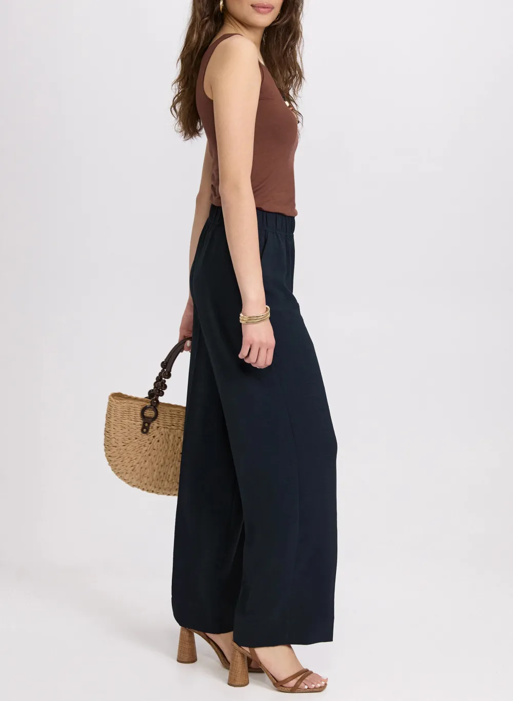Pleated Casual Wide-Leg Pants