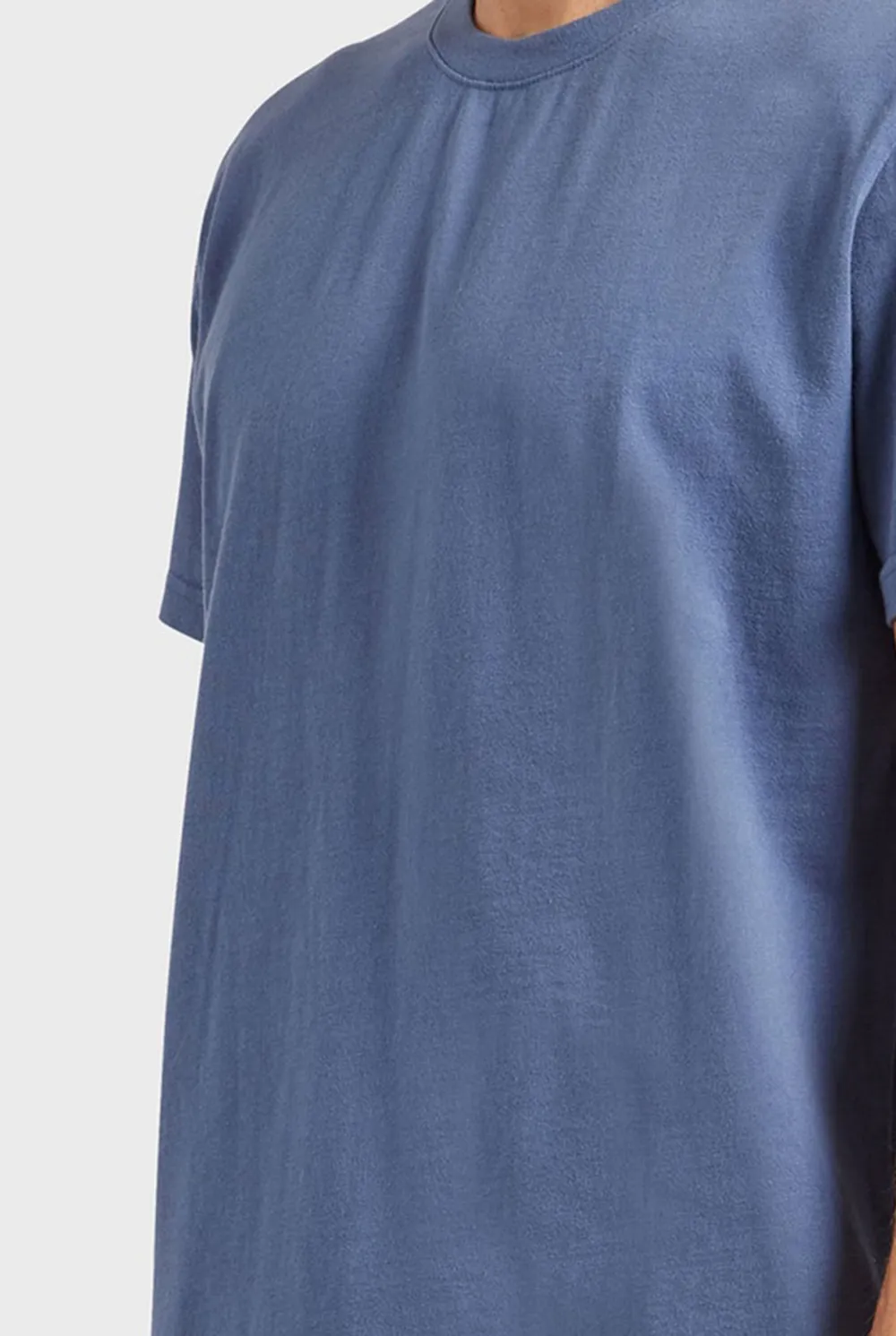Blue Short Sleeve Crew Neck Basic Tee