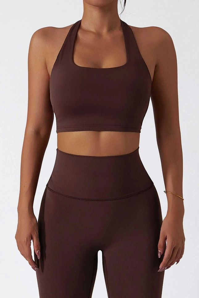 Halter Neck Backless Sports Bra