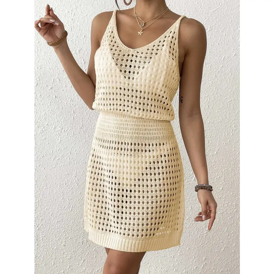 Everyday Crochet Knit Cover Up Mini Dress