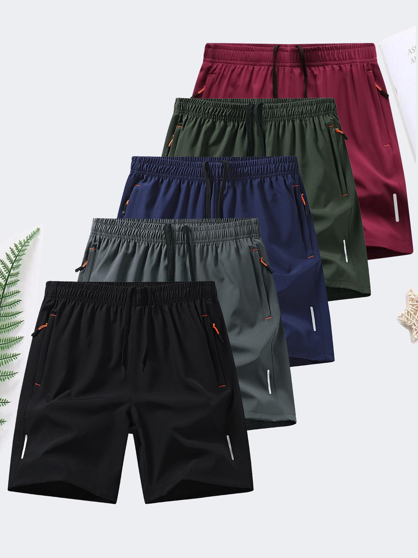 men’s zipper pocket shorts – summer ice silk beach shorts