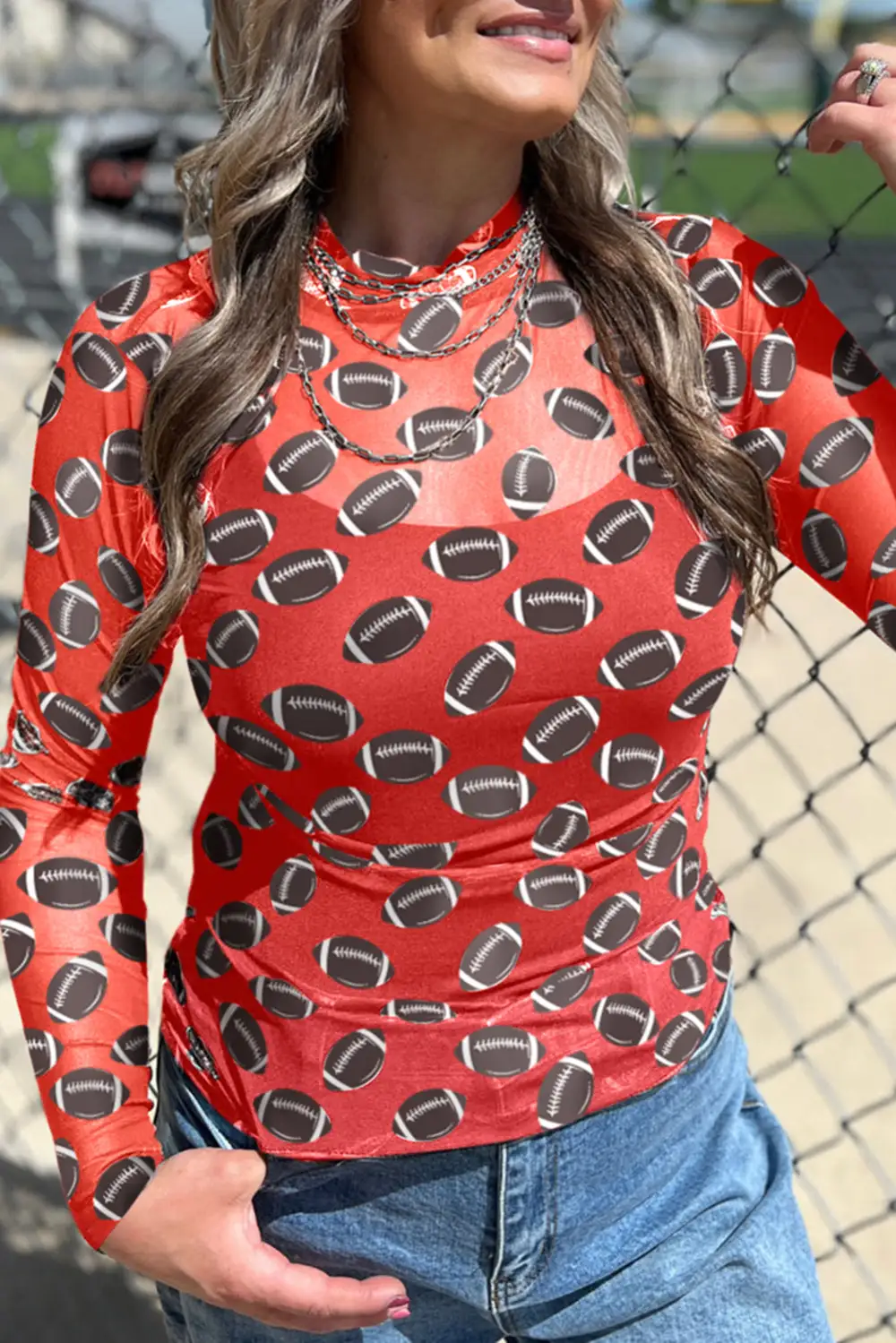 Mesh Sheer Long Sleeve Top