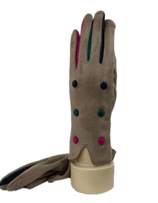 Open Edge Button Detail Gloves
