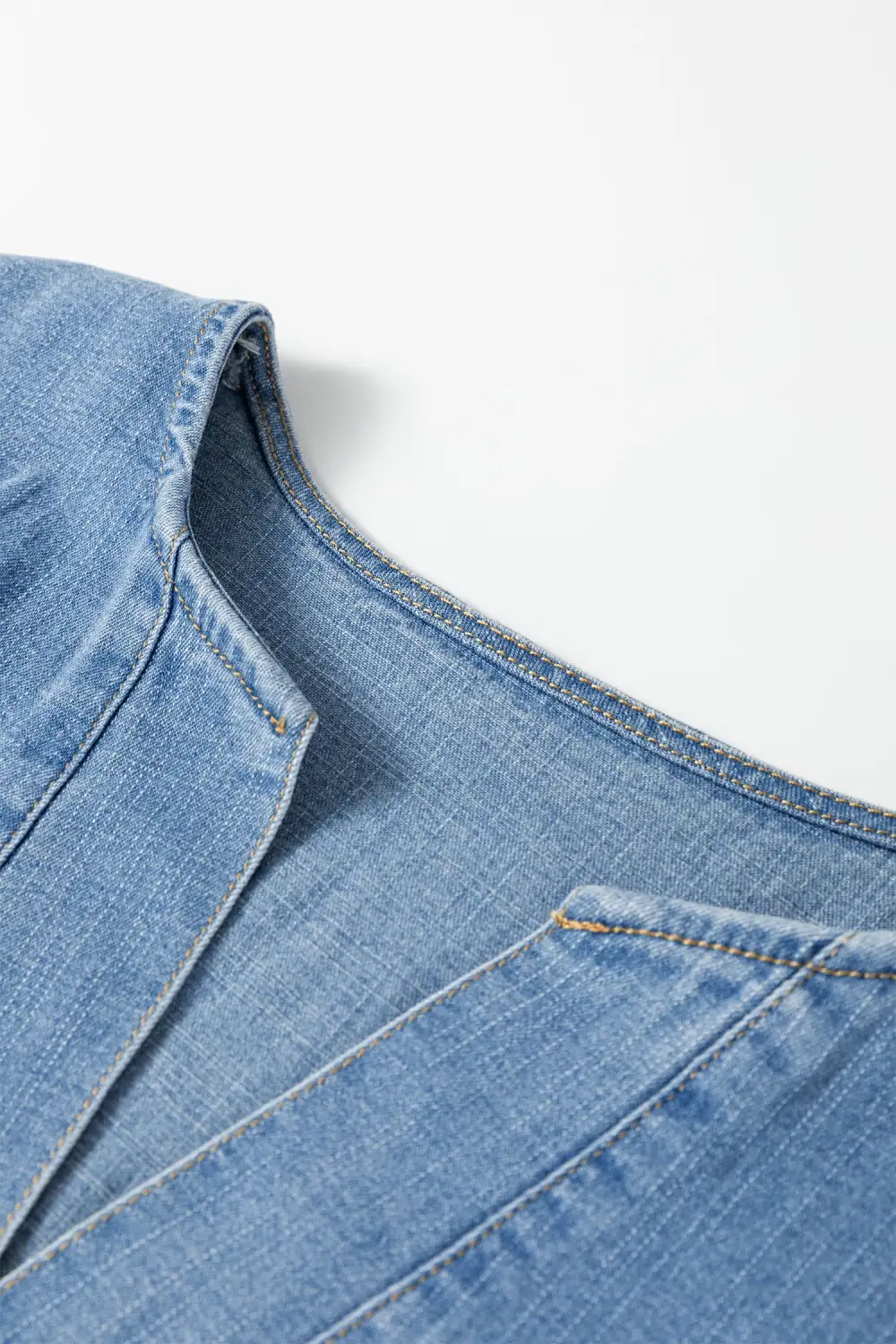 Denim Short Sleeve Mini Dress