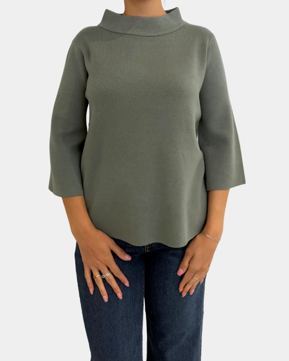 Mock Neck 3/4 Sleeve Top