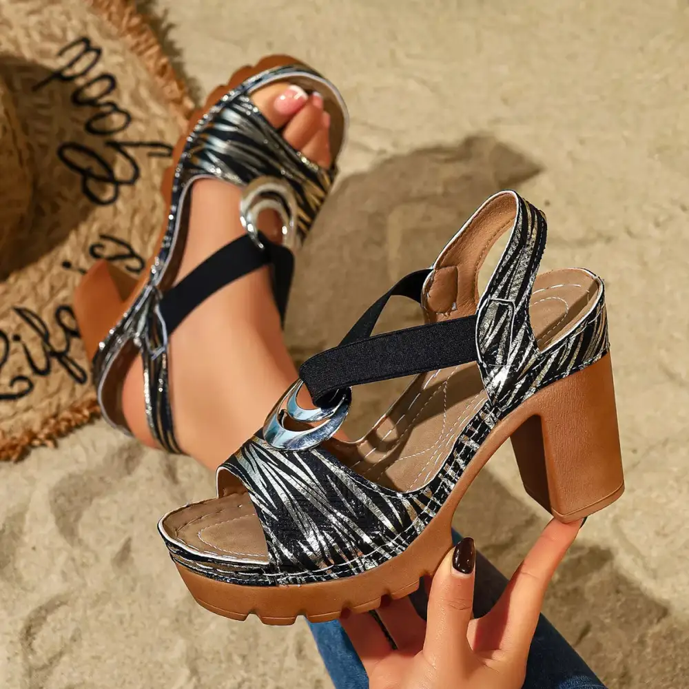 Refined Distinctive Everyday Open Toe Block Heel Sandals