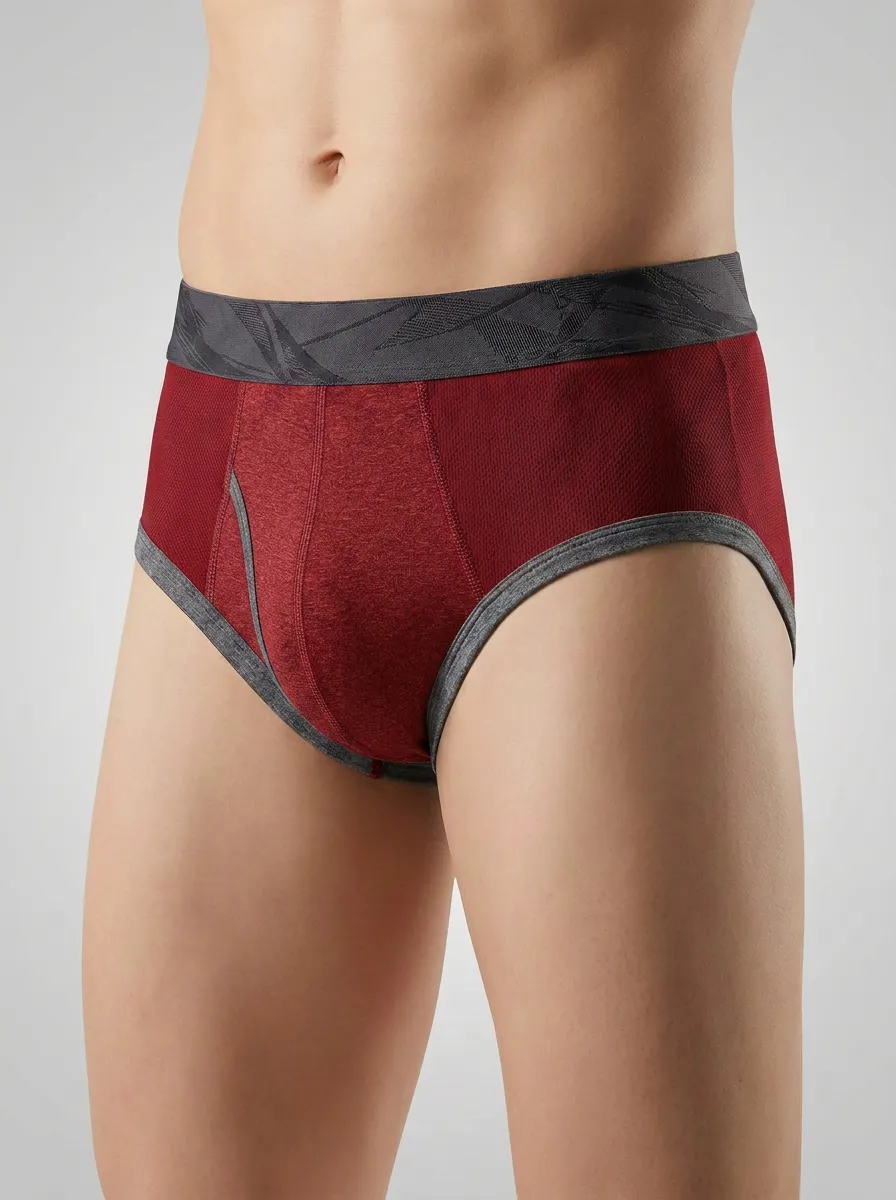 Men's Athletic Performance Colorblock Printed Briefs