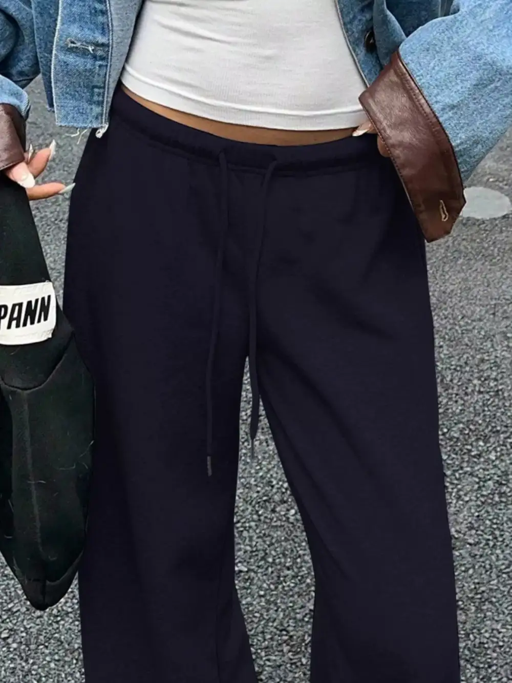 Wide-Leg Drawstring Pocketed Sweatpants