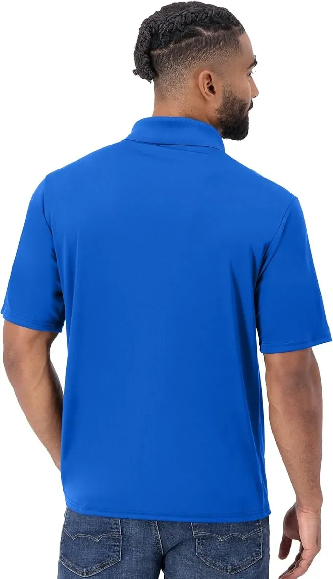 Men's Cool Short-Sleeve Polo Shirt with Three-Button Placket