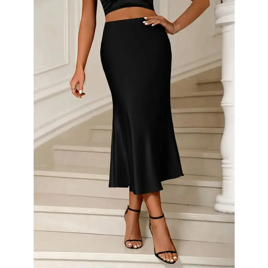 Satin Midi Mermaid Skirt