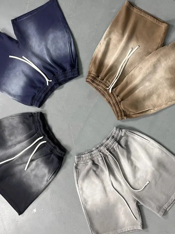 Travel Drawstring Cotton Blend Casual Shorts