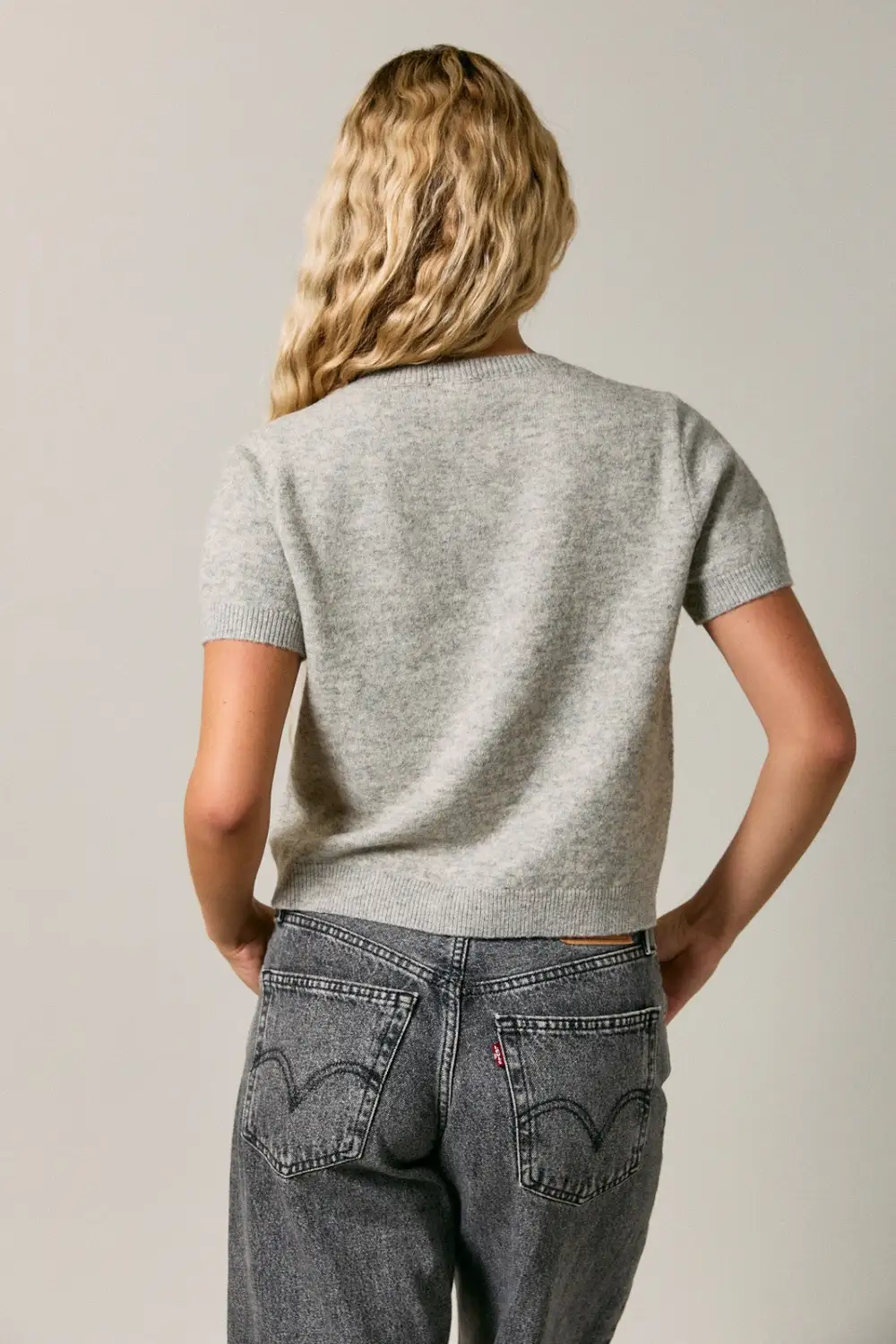 Relaxed Short Sleeve Sweater Top