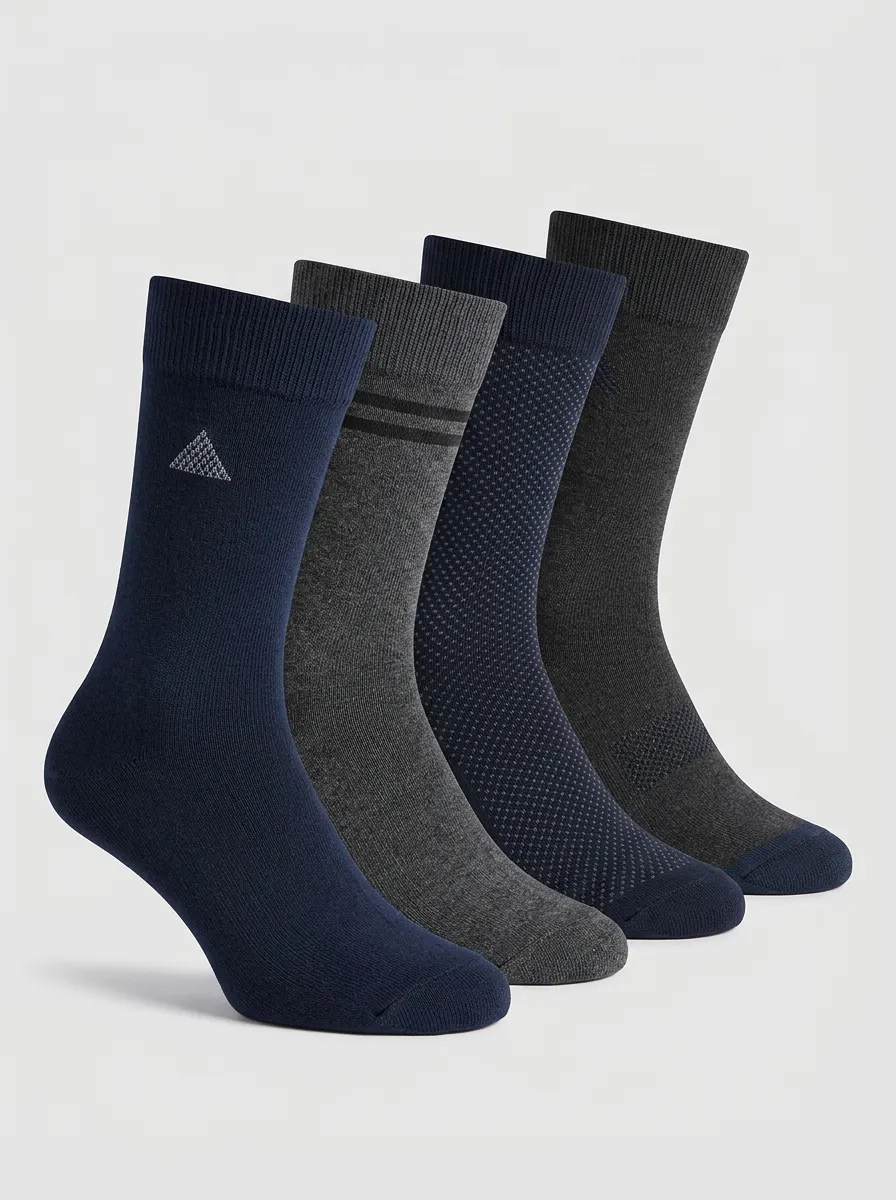 Men's Sport-Inspired Four Pair Socks