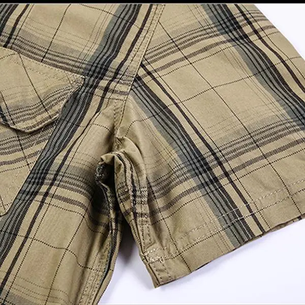 Men's Cotton Plaid Short Sleeve Shirt