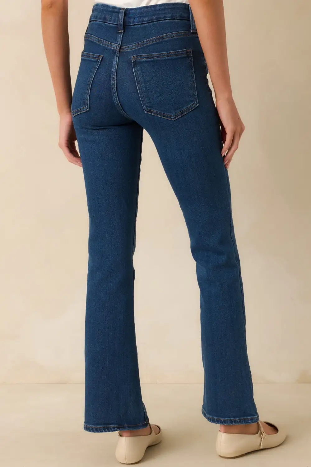 Dark Wash Cotton Straight Leg Jeans