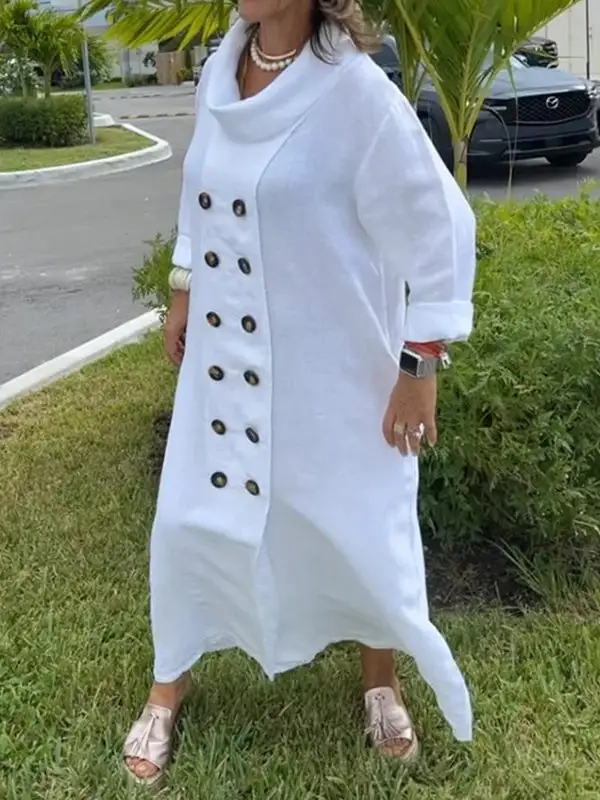 Loose Buttoned Long Maxi Dress